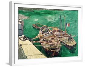 Landing Stage with Boats, c.1888-Vincent van Gogh-Framed Giclee Print