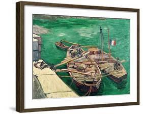 Landing Stage with Boats, c.1888-Vincent van Gogh-Framed Giclee Print