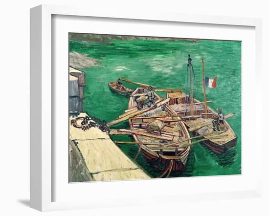 Landing Stage with Boats, c.1888-Vincent van Gogh-Framed Giclee Print