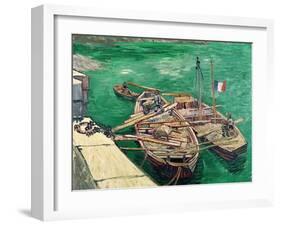 Landing Stage with Boats, c.1888-Vincent van Gogh-Framed Giclee Print