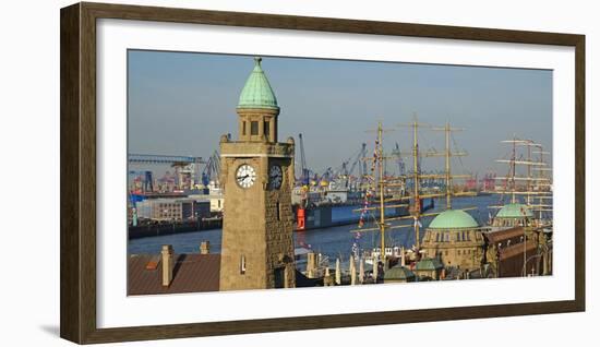 Landing Stages, Elbe River, Hamburg, Germany, Europe-Hans-Peter Merten-Framed Photographic Print