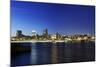 Landing Stages, Panorama, Harbour of Hamburg, Germany, Europe-Axel Schmies-Mounted Photographic Print