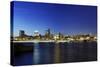 Landing Stages, Panorama, Harbour of Hamburg, Germany, Europe-Axel Schmies-Stretched Canvas