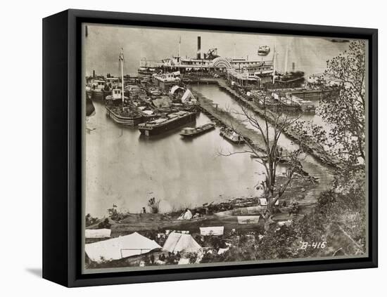 Landing supplies on the James River, Virginia, 1865-Mathew & studio Brady-Framed Stretched Canvas