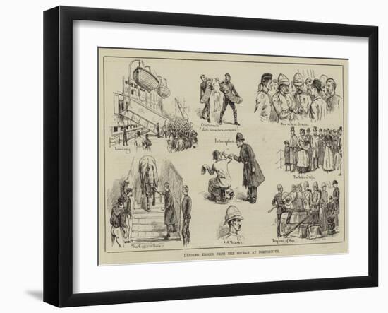 Landing Troops from the Soudan at Portsmouth-null-Framed Giclee Print