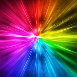 Light Speed. Spectrum of Rainbow Colored Rays.-landio-Photographic Print