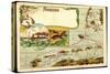 Landkarten Litho Dampfer Cobra, Nordsee, Robben-null-Stretched Canvas