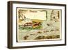 Landkarten Litho Dampfer Cobra, Nordsee, Robben-null-Framed Giclee Print