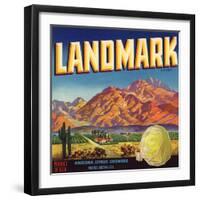 Landmark Brand - Phoenix, Arizona - Citrus Crate Label-Lantern Press-Framed Art Print