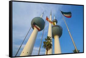 Landmark Kuwait towers in Kuwait City, Kuwait, Middle East-Michael Runkel-Framed Stretched Canvas