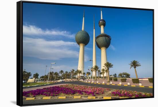 Landmark Kuwait towers in Kuwait City, Kuwait, Middle East-Michael Runkel-Framed Stretched Canvas
