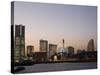 Landmark Tower and Big Wheel at Night, Minato Mirai, Yokohama, Japan, Asia-Christian Kober-Stretched Canvas