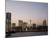 Landmark Tower and Big Wheel at Night, Minato Mirai, Yokohama, Japan, Asia-Christian Kober-Mounted Photographic Print