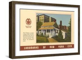 Landmarks of New York City, Poe's Cottage-null-Framed Art Print
