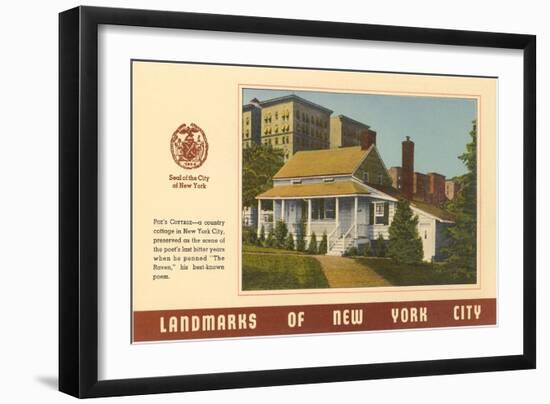 Landmarks of New York City, Poe's Cottage-null-Framed Art Print