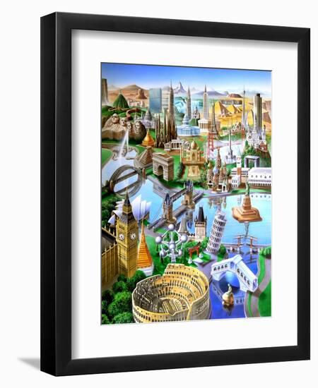 Landmarks of the World-Adrian Chesterman-Framed Art Print