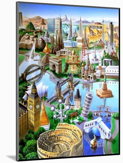 Landmarks of the World-Adrian Chesterman-Mounted Art Print