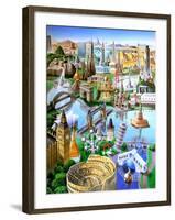 Landmarks of the World-Adrian Chesterman-Framed Art Print