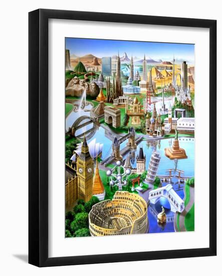 Landmarks of the World-Adrian Chesterman-Framed Art Print
