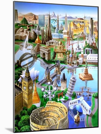 Landmarks of the World-Adrian Chesterman-Mounted Art Print