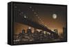 Landmarks - The Brooklyn Bridge-Trends International-Framed Stretched Canvas