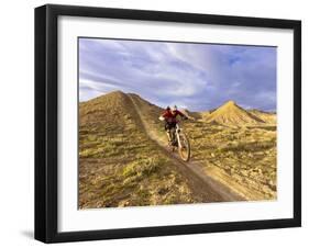 Landon Monholland Mountain Bikes on the Zippy Doo Dah Trail in Fruita, Colorado, Usa-Chuck Haney-Framed Photographic Print