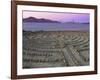 Lands End Labyrinth at Dusk with the Golden Gate Bridge, San Francisco, California-Jim Goldstein-Framed Photographic Print