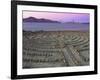 Lands End Labyrinth at Dusk with the Golden Gate Bridge, San Francisco, California-Jim Goldstein-Framed Photographic Print