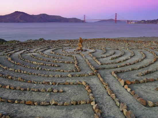 'Lands End Labyrinth at Dusk with the Golden Gate Bridge, San Francisco ...