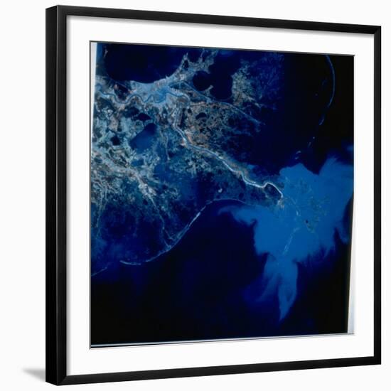 Landsat Image of Mississippi River Pouring Sediment Incl. Pollutants into Gulf of Mexico-null-Framed Photographic Print