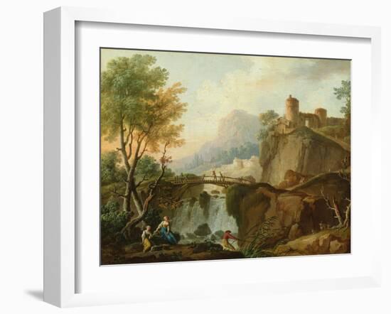 Landscape, 1766 (Oil on Canvas)-Charles Francois Lacroix de Marseille-Framed Giclee Print