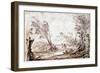 Landscape, 17th Century-Guercino-Framed Giclee Print