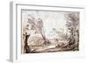 Landscape, 17th Century-Guercino-Framed Giclee Print