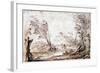 Landscape, 17th Century-Guercino-Framed Giclee Print