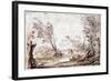 Landscape, 17th Century-Guercino-Framed Giclee Print