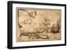 Landscape: a Riderless Horse Pursued by a Serpent-Titian (Tiziano Vecelli)-Framed Giclee Print