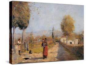 Landscape (A Road in Mugello)-Eduardo Gordigiani-Stretched Canvas