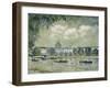 Landscape Along the Seine with the Institut De France and the Pont Des Arts, C.1875-Alfred Sisley-Framed Giclee Print