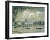 Landscape Along the Seine with the Institut De France and the Pont Des Arts, C.1875-Alfred Sisley-Framed Giclee Print