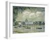 Landscape Along the Seine with the Institut De France and the Pont Des Arts, C.1875-Alfred Sisley-Framed Giclee Print