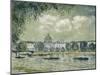 Landscape Along the Seine with the Institut De France and the Pont Des Arts, C.1875-Alfred Sisley-Mounted Giclee Print