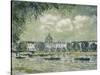 Landscape Along the Seine with the Institut De France and the Pont Des Arts, C.1875-Alfred Sisley-Stretched Canvas