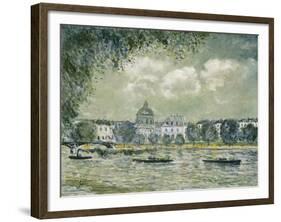 Landscape Along the Seine with the Institut De France and the Pont Des Arts, C.1875-Alfred Sisley-Framed Giclee Print