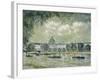 Landscape Along the Seine with the Institut De France and the Pont Des Arts, C.1875-Alfred Sisley-Framed Giclee Print