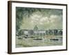 Landscape Along the Seine with the Institut De France and the Pont Des Arts, C.1875-Alfred Sisley-Framed Giclee Print