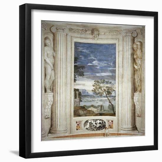 Landscape and Dog-Paolo Veronese-Framed Giclee Print