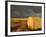 Landscape and Hay Roll in Alberta, Canada-Walter Bibikow-Framed Photographic Print