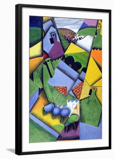 Landscape and Houses at Ceret, 1913-Juan Gris-Framed Giclee Print