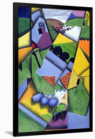 Landscape and Houses at Ceret, 1913-Juan Gris-Framed Giclee Print