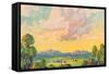 Landscape and Summer Clouds-null-Framed Stretched Canvas